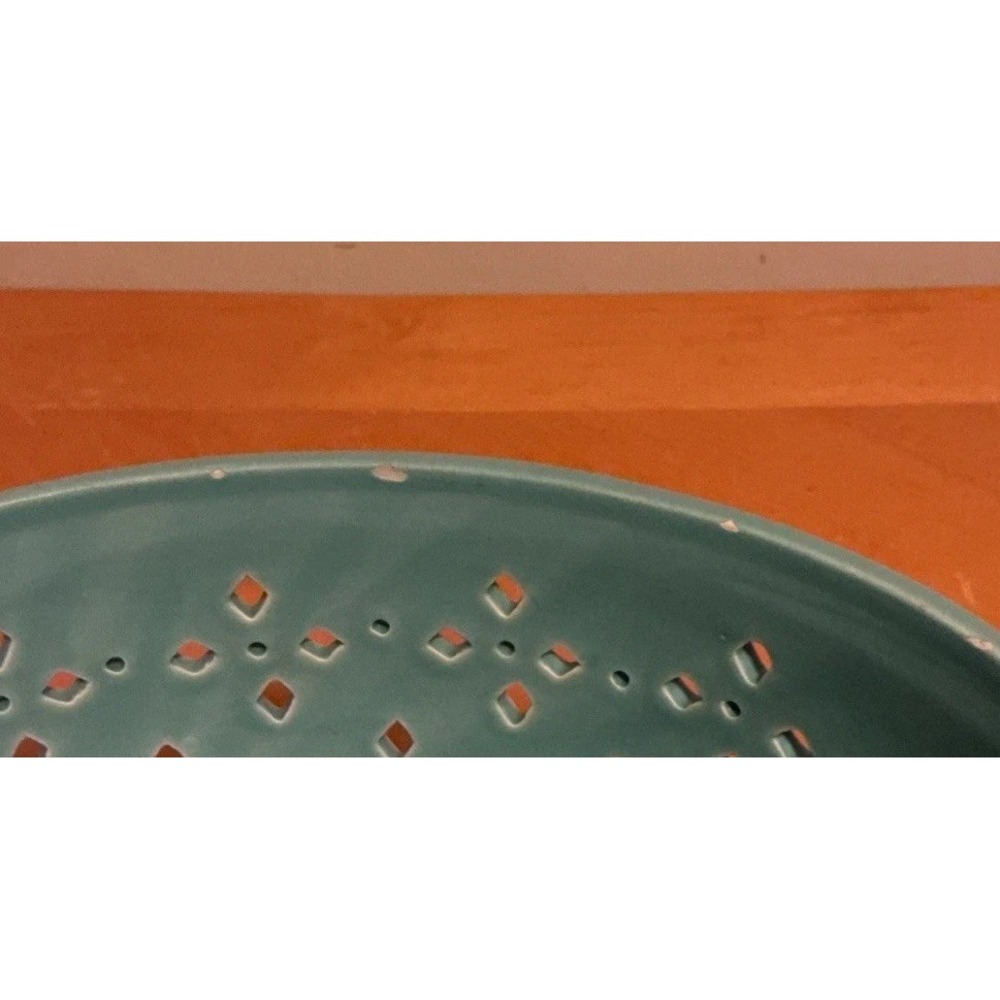 Threshold Earthenware Teal Ceramic Colander‎ 5.5" X 9" - Picture 7 of 12
